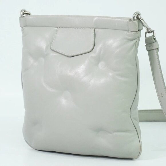 Maison Margiela Grand Slam Leather Shoulder Crossbody Bag Gray Silver - Picture 2 of 15
